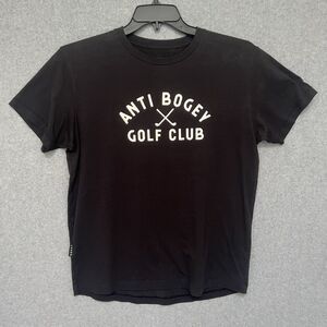 Asher Golf Mens T Shirt Size Large Black Anti Bogey Golf Club Graphic